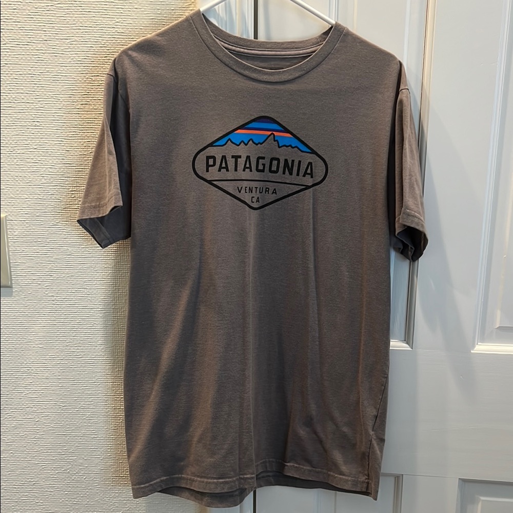 Patagonia Men's Gray/Tan T-Shirt